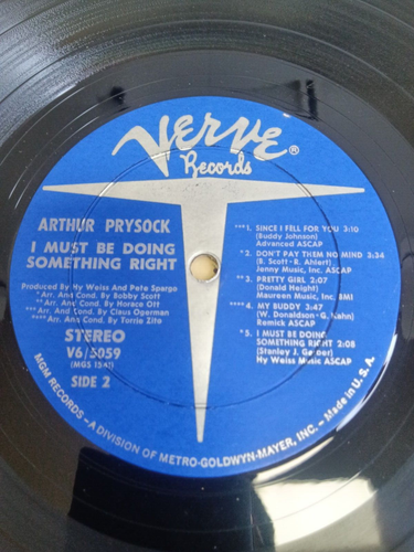 Arthur Prysock - I Must Be Doing Something Right -Vinyl 1968 LP Verve - Picture 5 of 8
