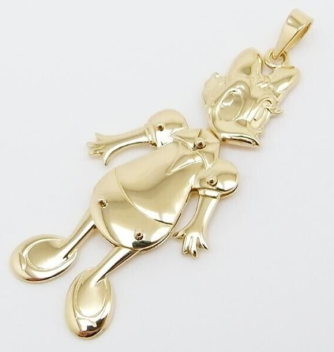 Daisy Duck Pendant K18 Yellow Gold 4.7g Walt Disney Articulated Limbs Immaculate - Afbeelding 1 van 6