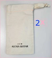 ALEXIS BITTAR | JEWELRY POUCH ✪NEW✪ 2 POUCHES FELT CUTE BAG DRAWSTRING 6X3.5 USA