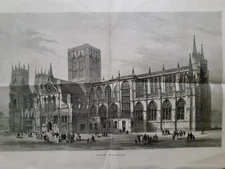 Print doublespread York Minster from London Illustrated News 1878