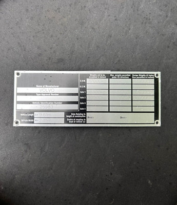 Dublin Bus Atha Cliath Volvo Olympian 95-D-214 Bus Chassis Body Plate Badge