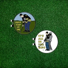 Magnetic Golf Ball Marker, Its All in The Hips, Just tap it in Hat clip
