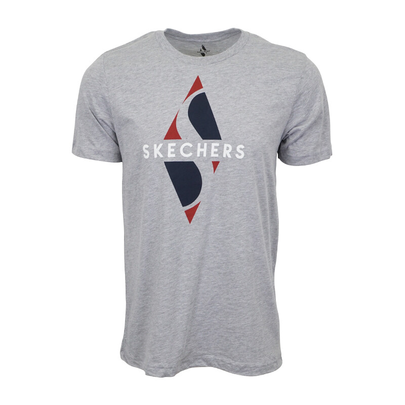 МУЖСКАЯ ФУТБОЛКА С БОЛЬШИМ АЛМАЗНЫМ ЛОГОТИПОМ SKECHERS СЕРАЯ 2090₽