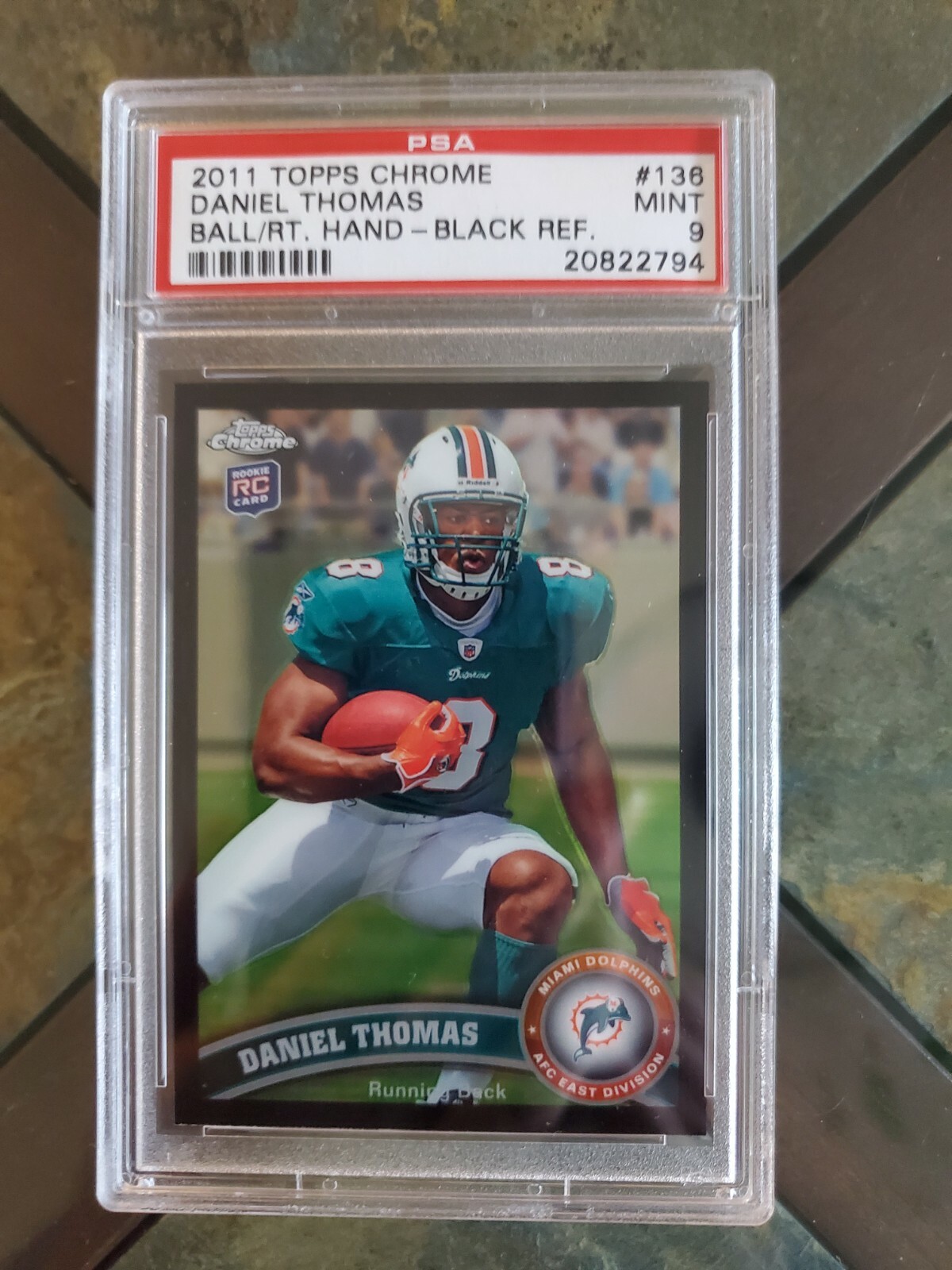 Daniel Thomas Topps Chrome #136 Ball in Right Hand-Black Refractor