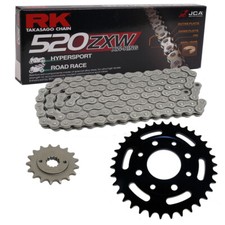Chainset Kawasaki KLX 650 95-01 chain RK 520 ZXW 110 open 14/49