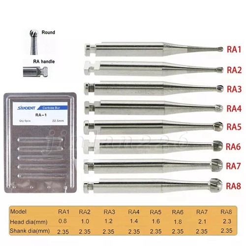 Dental Tungsten Steel Carbide Burs for Contra Angle Low Speed Handpiece RA1-8 mx - Picture 15 of 116