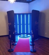 360 Photo Booth Backdrop Background Tents,Customized Logo,28Pcs RGB LED Light