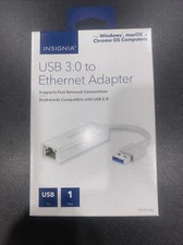 Insignia USB 3.0 to Ethernet Adapter 1Gbps Fast Connector for Windows, MacOS