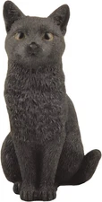 3 Inch Black Cat Sitting Hand Painted Mini Figurine Statue Sculpture *GIFT BOXED