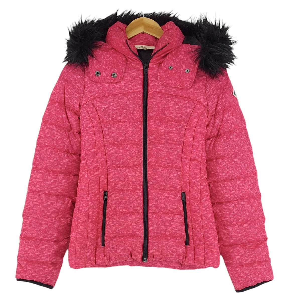 Hollister Women Jacket Pink Casual Hooded Size XS eBay