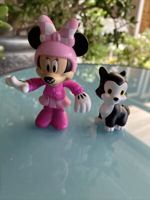 Disney ディズニー 猫 インテリア Figaro レア Minnie Disney Figaro Cat & Minnie Mouse Figure Black & White Kitten