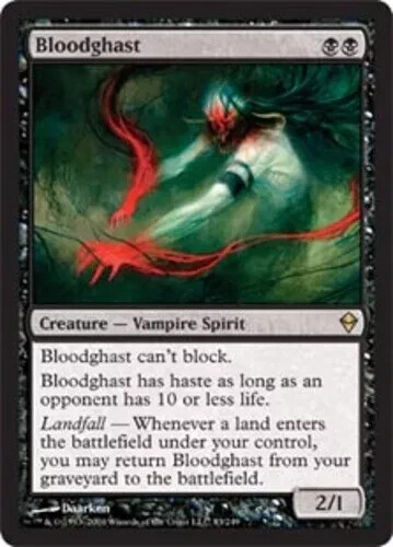 FOIL Bloodghast NM Zendikar MTG Magic the Gathering Black English Card - Picture 1 of 1