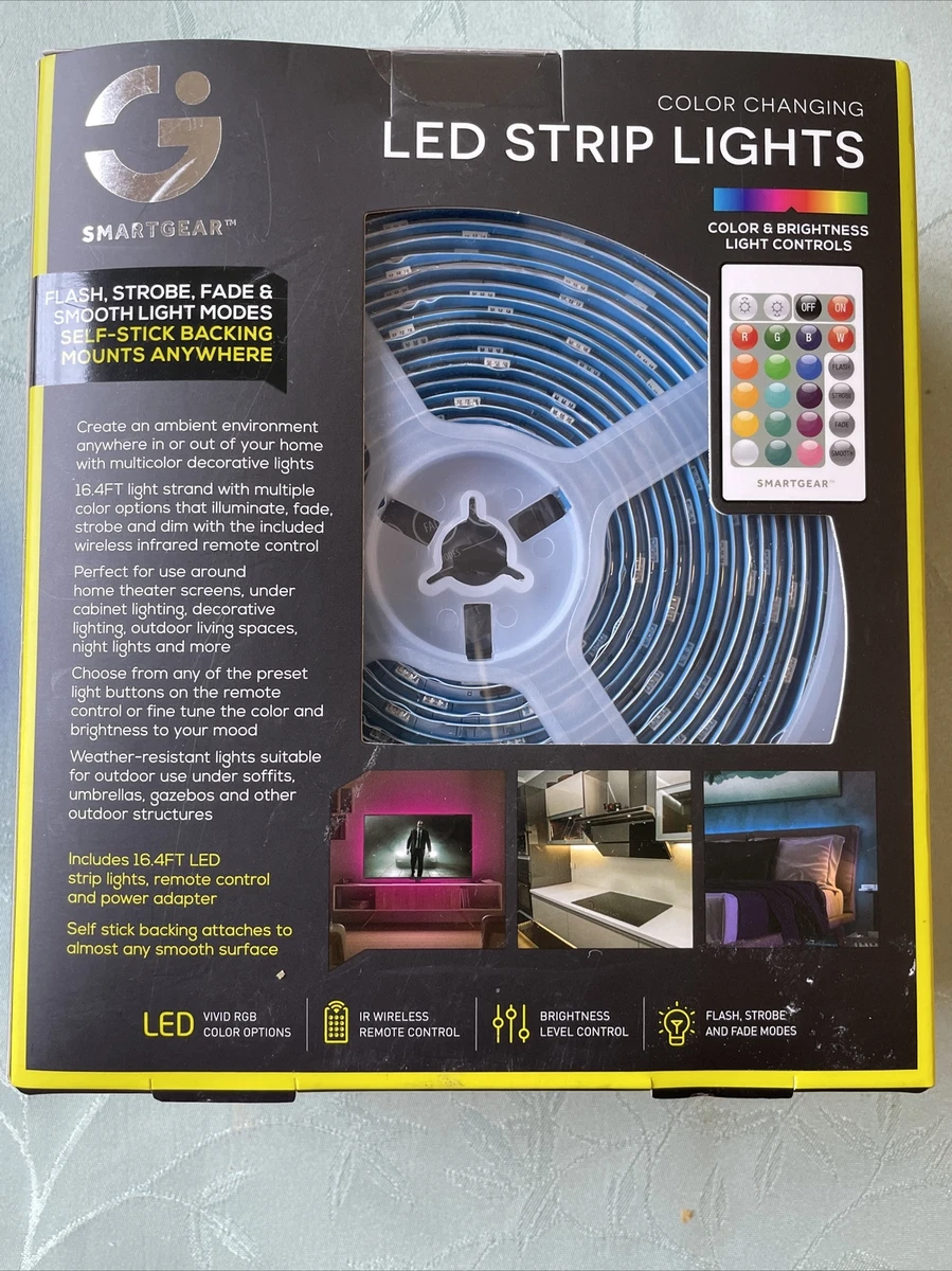 Smart Gear LED Light Strip 16 Ft Indoor Outdoor Weather Resistant Color Chang