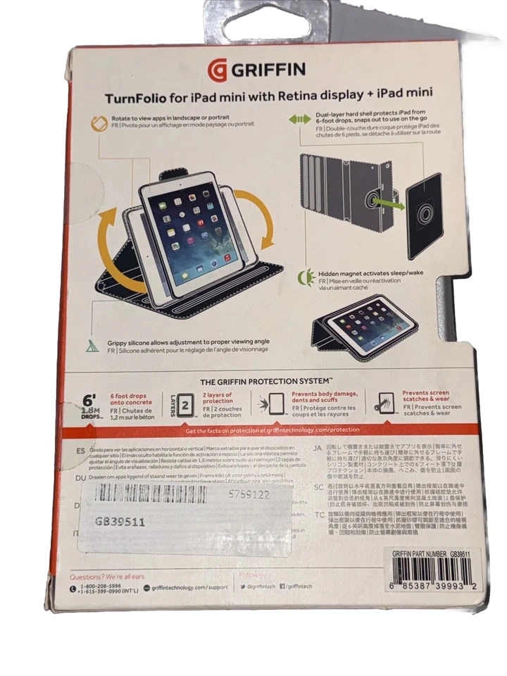 iPad Mini - Griffin Turnfolio Rotating Case With Snap-Out Drop Protection - Image 4 of 4