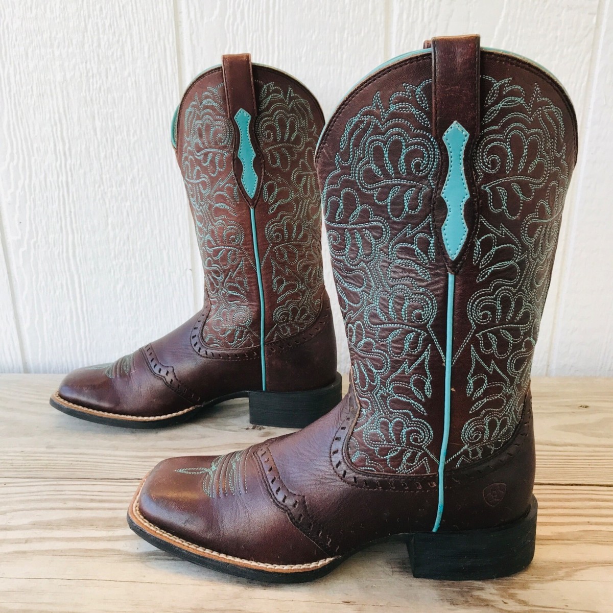 Ariat Round Up Remuda Womens Brown Leather Western Boots B