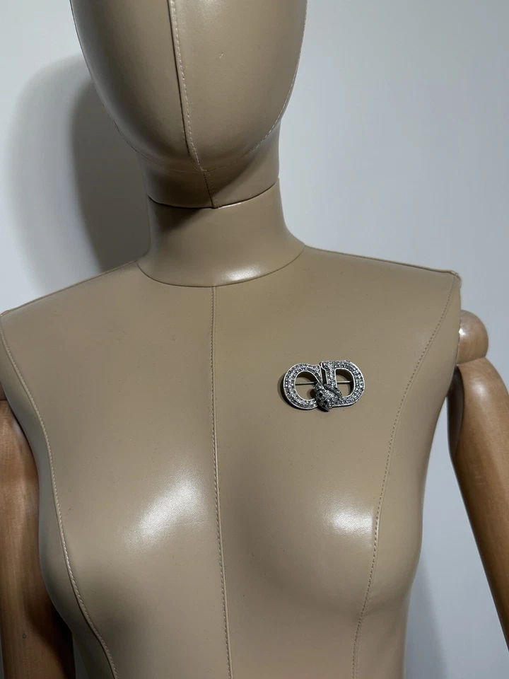 Vtg Christian Dior By John Galliano C.AW2000 Pavé Crystal CD Ladybug Logo Brooch - Image 3 of 4