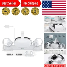 Quest 2 Charging Dock - Includes 2 Rechargeable Batteries & Elite Strap Support