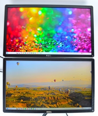 Lot of 2x Dell P2214H 22'' 1920x1080 LED Monitor 16:9 DP DVI VGA NO STAND