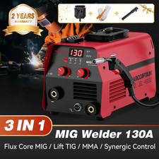 MIG Welder 110V Portable Gasless Flux Core /Lift TIG /Stick Welding Machine 130A