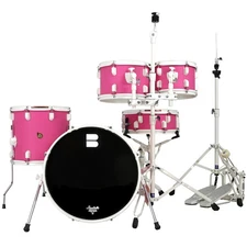 Beatello 518 Pink Low-volume Mute Drums Set Wooden Shell W/ Weighted Alloy Stand