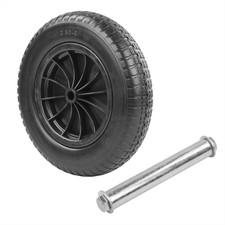 KCT PUNCTURE-PROOF 14 INCH WHEELBARROW WHEEL & 128X20MM AXLE KIT REPLACEMENT SET