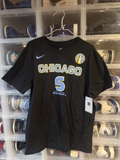 Chicago Sky Size Large Angel Reese #5 Nike T-shirt WNBA Black Basketball