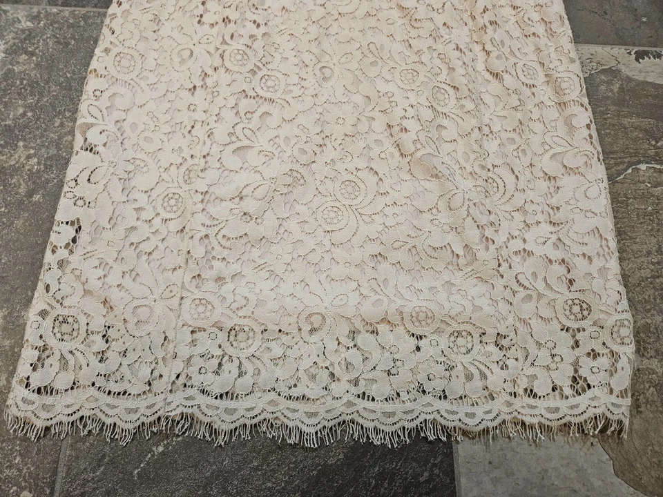 H&M Women's Bodycon Mini Size Large Light Pink Long Sleeve Lace Dress - Image 2 of 4