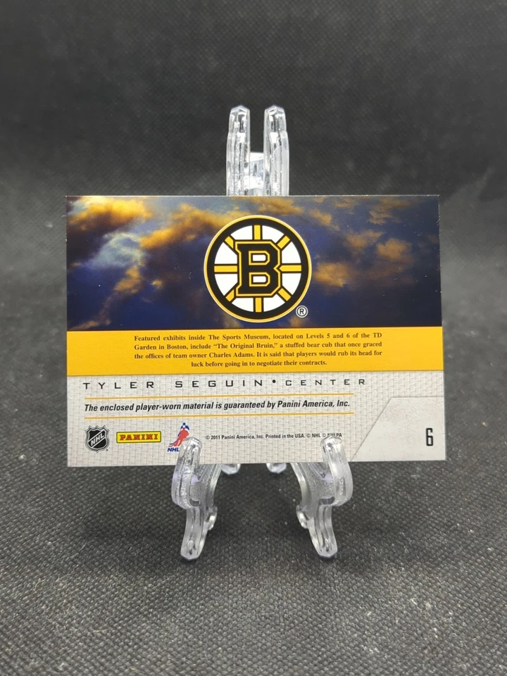 2011-12 Pinnacle Game Night Materials #6 Tyler Seguin Jersey Card Boston Bruins - Image 2 of 2