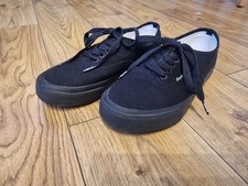 Duffs Canvas Black Lace Up Shoes Trainers Size 5 Used Wide Fit