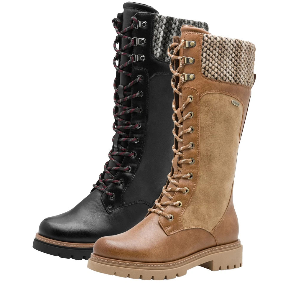 MARCO TOZZI Damen Longboot mit Webeinsatz Stiefel 2-26626-45