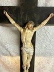 Large Antique Heavy Cast Metal Crucifix 22" Corpus / 48" Cross "Head Turned Left — photo 3