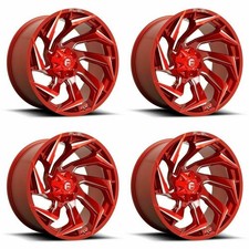 Set 4 Fuel D754 Reaction 24x12 8x170 Candy Red Milled Wheels 24 -44mm Rims