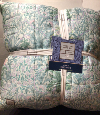 William Morris Euro.Pillow shams & Inserts 2 PC Woodland Weeds Summer 24 