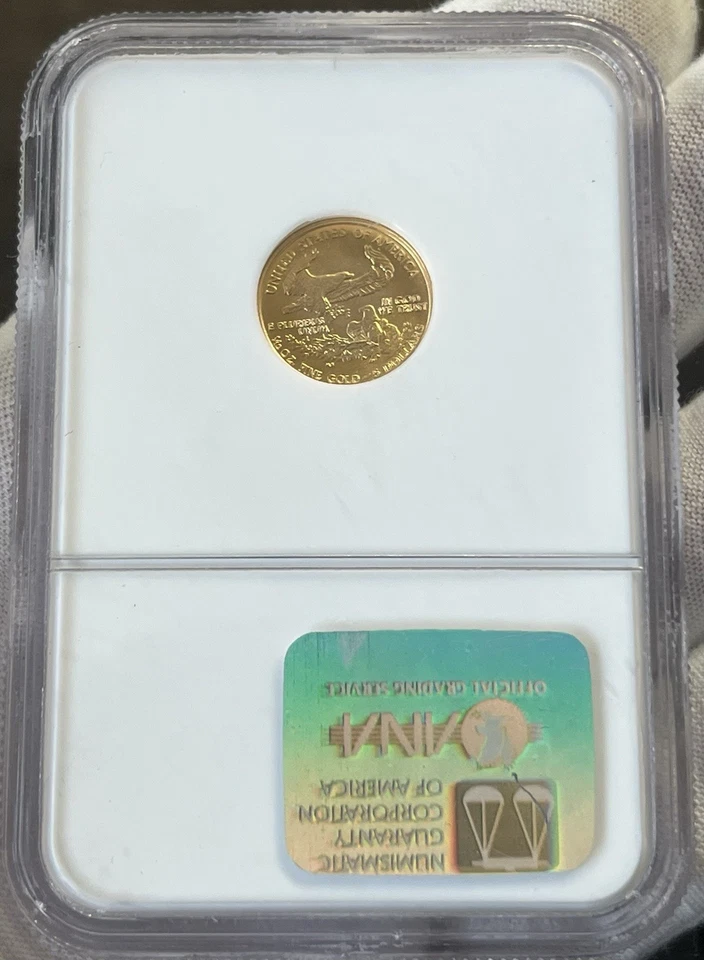 1986 G$5 1/10oz Gold American Eagle MS70 NGC Brown Holder Rare - Image 3 of 3