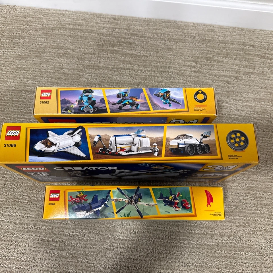LEGO CREATOR 3 In 1 LOT(3): 31066 SHUTTLE 31062 ROBO 31088 SEA CREATURES *New* - Image 4 of 4