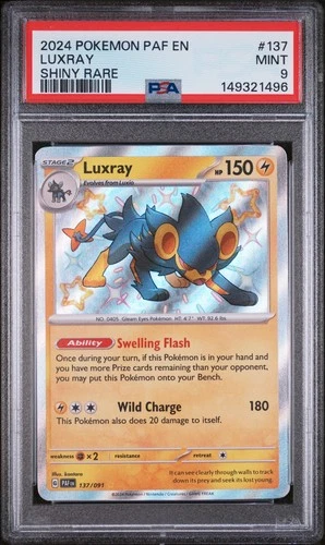 2024 POKEMON PAF EN-PALDEAN FATES SHINY RARE #137 LUXRAY PSA 9