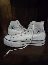 Converse Chuck Taylor All Star High Top White Canvas Lace Up US 10 Women