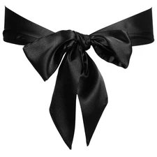Wedding Satin Sash Belt Black Ribbon Long Sash Robe Replacement Accessories