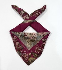 WOMEN HANDKERCHIEF RALPH LAUREN FLORAL Red COTTON POCKET SQUARE 19  