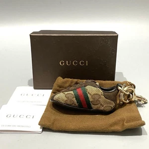 Gucci Sneaker Porte clés Porte clés Charm Chaussures Shelly Line GG Marron avec Boîte Occasion Ex+