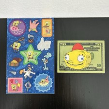 Vintage SpongeBob SquarePants Stickers 2002 Money 2001 SandyLion Patrick Y2K