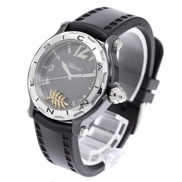 Chopard — Chopard Happy Sport Happy Palm 25/8507 37mm SS Black Dial Watch #C7369