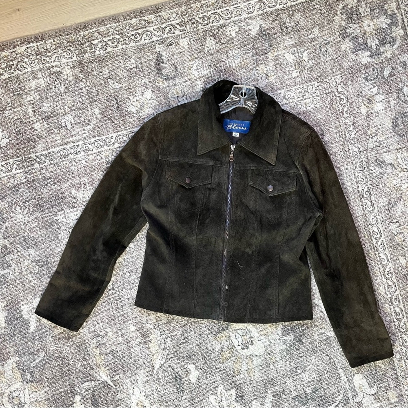 00s NICOLE black zip trucker Jacket Y2K