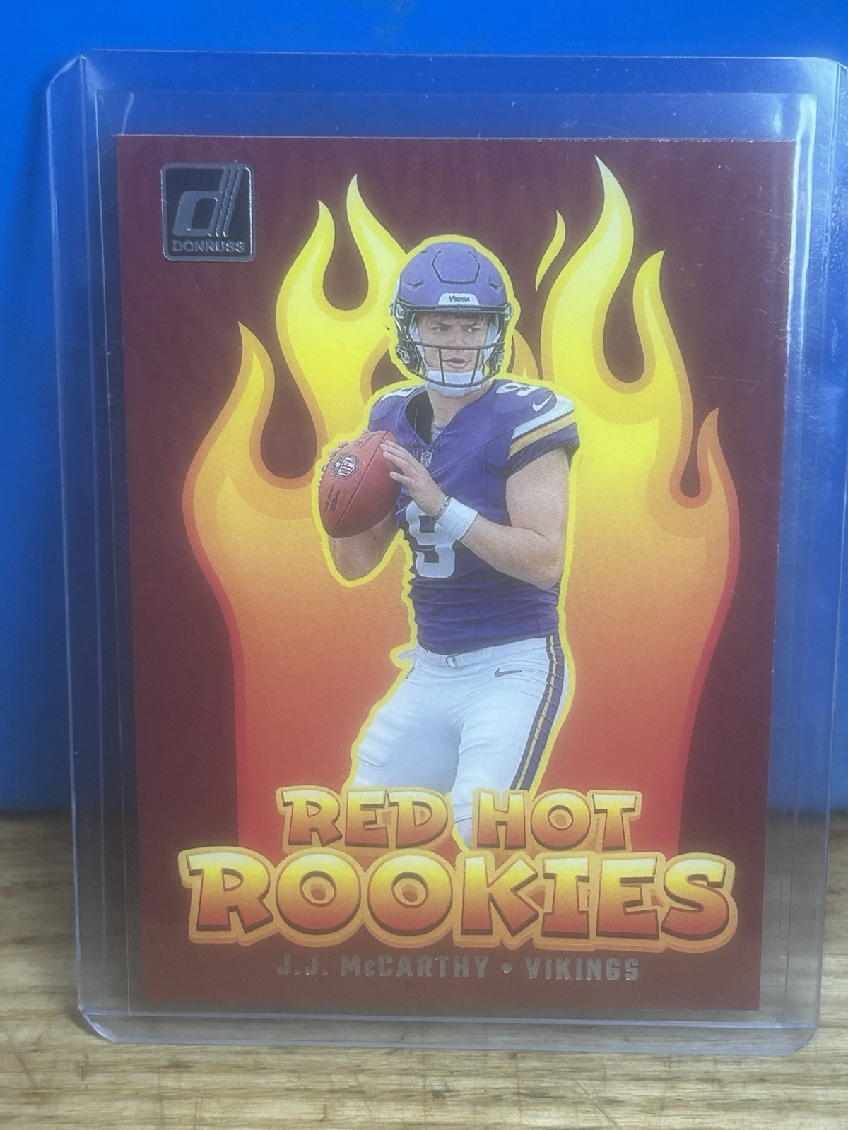 JJ McCarthy 2024 Panini Donruss Red Hot Rookies RC #RHR-JJM #1