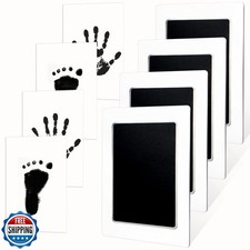 Tubuui 4-Pack Baby Footprint Kits,Inkless Hand and Footprint Kit,Clean Touch