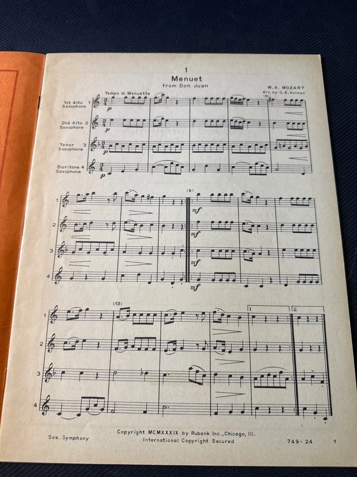 Saxophone Symphony Collection Quartet by G.E. Holmes Rubank Music Book - Image 4 of 4
