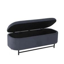HomePop Ellipse Modern Storage Bench with Metal Legs |Homepop Home Décor|Bench M