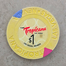 Tropicana Casino Las Vegas, NV $1 Casino Chip Yellow Collectible Gaming Token