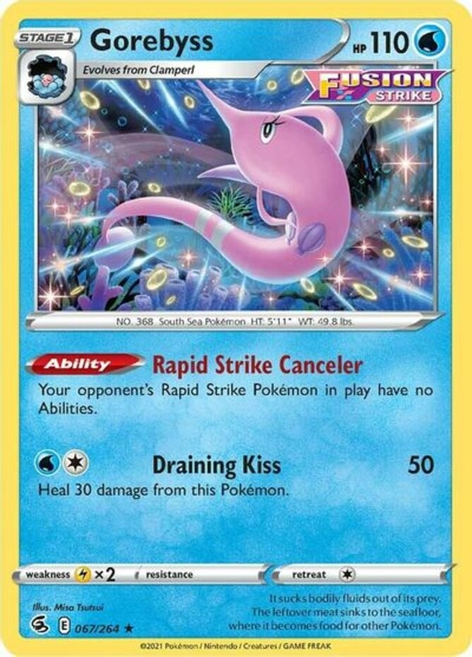 Gorebyss - 067/264 - Rare (Lp) Fusion Strike - Water Pokémon