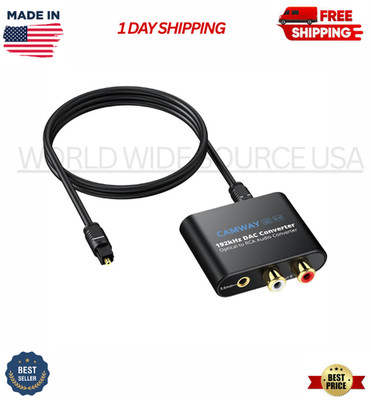 Digital to Analog Converter, 192Khz, Spdif/Toslink/Optical to RCA, 3.5Mm Audio A